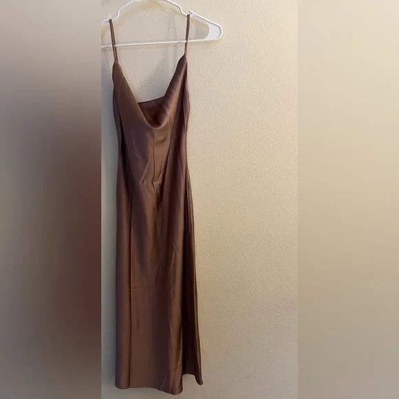 Aspen Midi Mauve Satin Dress - Picture 6 of 6